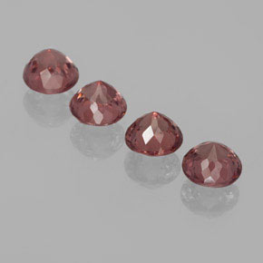 Gemas de granate malayo rosa natural de 3,23 ct, corte redondo, VS