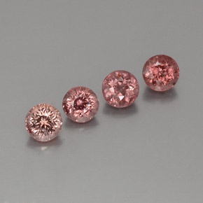 Gemas de granate malayo rosa natural de  ct, corte redondo, VS