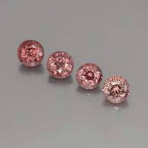 Gemas de granate malayo rosa natural de  ct, corte redondo, VS