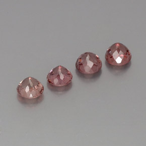 Gemas de granate malayo rosa natural de  ct, corte redondo, VS