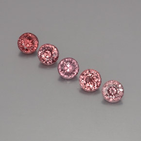 Gemas de granate malayo Rosado natural de 3.92 ct, Corte Redondo, VS