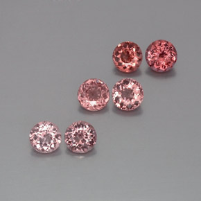 Gemas de granate malayo rosa natural de 3,88 ct, corte redondo, VS