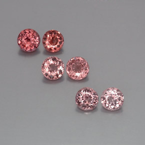Gemas de granate malayo rosa natural de 3,88 ct, corte redondo, VS