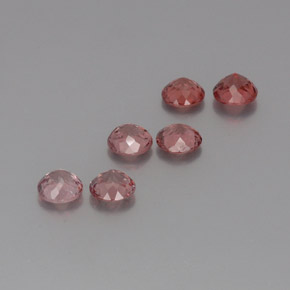 Gemas de granate malayo rosa natural de 3,88 ct, corte redondo, VS