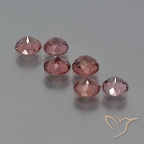 Gemas de granate malayo Rosa oscuro natural de 4.57 ct, Redondo, VS