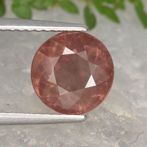 granate malayo Rosa borgoña natural de 2.85 ct, Corte Redondo, VS