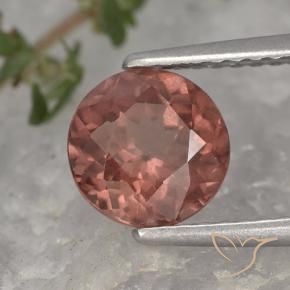 granate malayo Rojo ladrillo natural de 1.65 ct, Redondo, VS