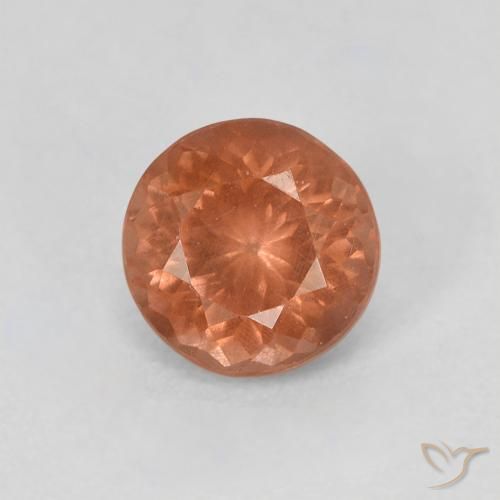 0.82ct Natural Rosado naranja granate malayo, Redondo, VS
