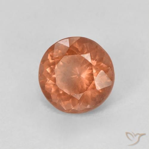 granate malayo Rosado naranja natural de 0.82 ct, Redondo, VS