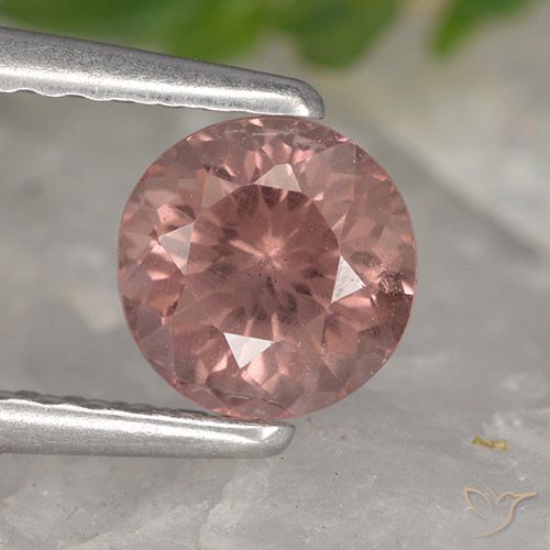 0.90ct Natural Rosa rosado granate malayo, Redondo, VS