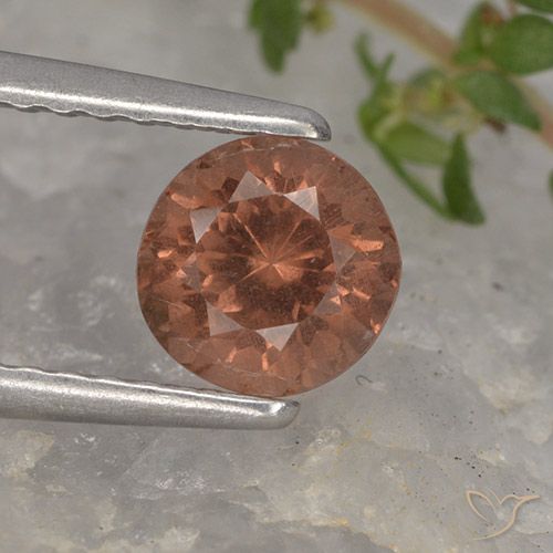 0.93ct Natural Rosa oscuro granate malayo, Redondo, VS