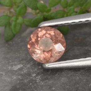 granate malayo Naranja rosado natural de 0.50 ct, Corte Redondo, VS
