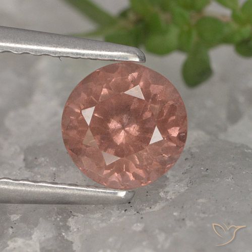 0.88ct Natural Rosado pomelo granate malayo, Redondo, VS