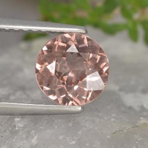 granate malayo Rosado naranja natural de 1.34 ct, Corte Redondo, VS