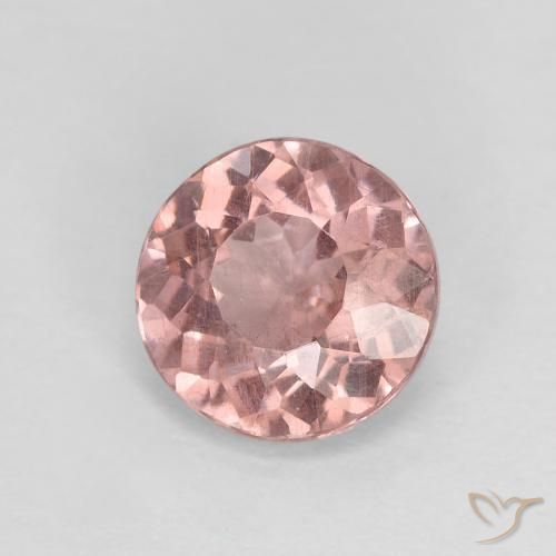 granate malayo Rosa durazno natural de 1.40 ct, Corte Redondo, VS
