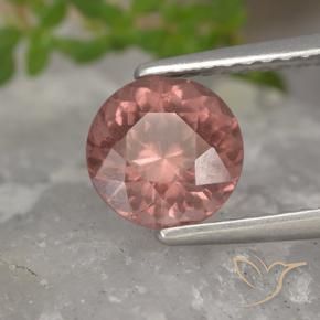 Granate malayo rosa natural de 1,62 ct, corte redondo, VS