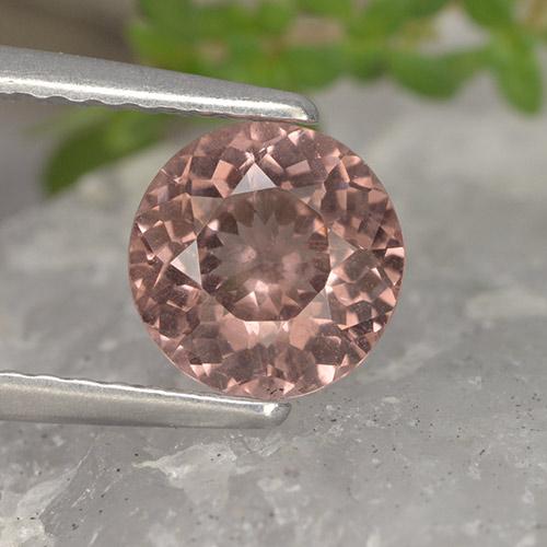 Granate malayo rosa natural de 1,29 ct, corte redondo, VS