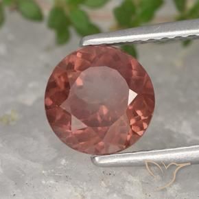granate malayo Rojo ladrillo natural de 1.64 ct, Redondo, VS