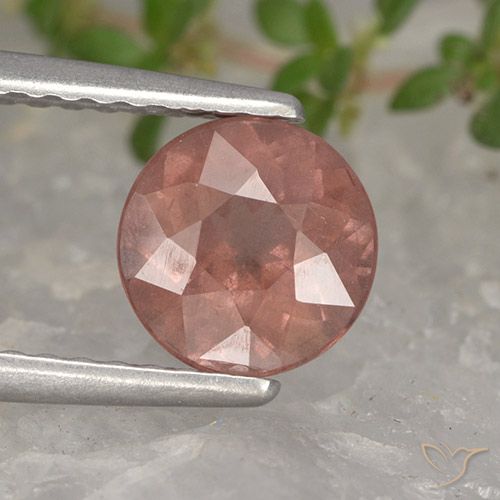 1.34ct Natural Rosado medio granate malayo, Redondo, VS, Photo A