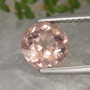 granate malayo Naranja rosado natural de 1.44 ct, Corte Redondo, VS