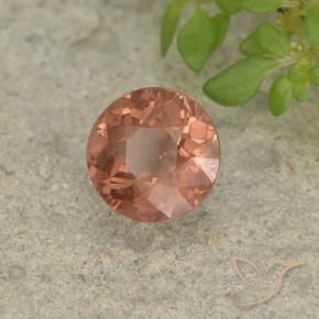 Granate malayo rosa natural de 1,29 ct, corte redondo, VS