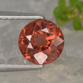 granate malayo Rosado naranja natural de 1.36 ct, Corte Redondo, VVS-VS