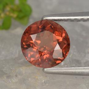 granate malayo Rosado naranja natural de 1.36 ct, Corte Redondo, VVS-VS
