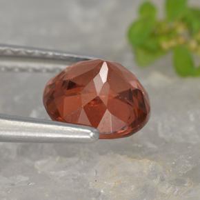 granate malayo Rosado naranja natural de 1.36 ct, Corte Redondo, VVS-VS