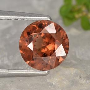 Granate malayo rosa natural de 1,41 ct, corte redondo, VVS-VS