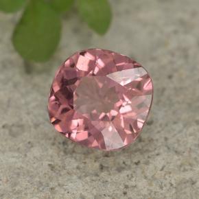 Granate malayo rosa natural de 0,78 ct, corte cojín, VS