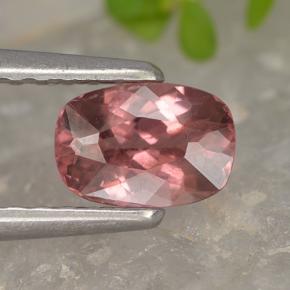 Granate malayo rosa natural de 0,64 ct, corte cojín, VS