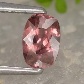 Granate malayo rosa natural de 0,64 ct, corte cojín, VS