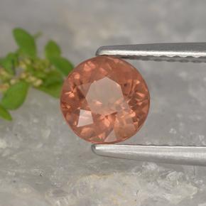 granate malayo Rosado naranja natural de 1.04 ct, Corte Redondo, VS
