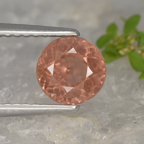 Granate malayo rosa natural de 1,22 ct, corte redondo, VS
