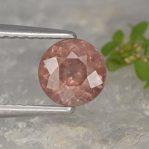 1.06ct Natural Rosado naranja granate malayo, Redondo, VS