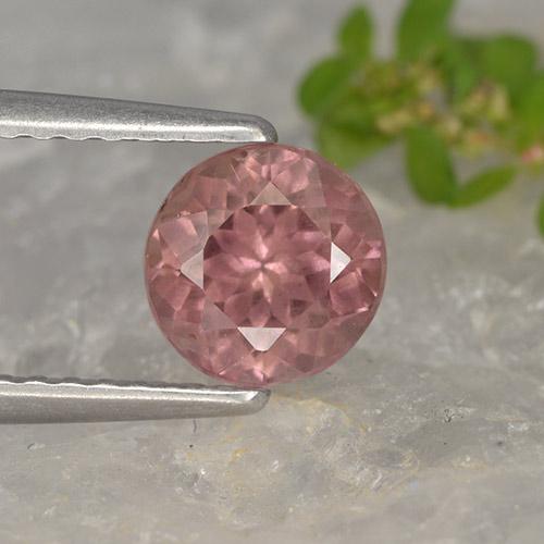 granate malayo Rosa oscuro natural de 1.06 ct, Corte Redondo, VS