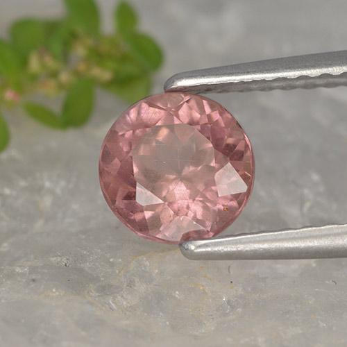granate malayo Rosa oscuro natural de 1.06 ct, Corte Redondo, VS