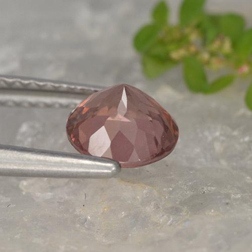 granate malayo Rosa oscuro natural de 1.06 ct, Corte Redondo, VS