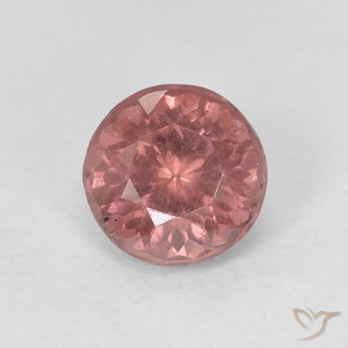 0.80ct Natural Rosado medio granate malayo, Redondo, VS