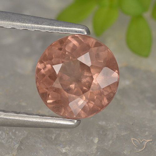 0.98ct Natural Rosado medio granate malayo, Redondo, VS