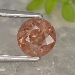 granate malayo Rosa oscuro natural de 0.98 ct, Corte Redondo, VS