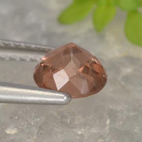 granate malayo Rosa oscuro natural de 0.98 ct, Corte Redondo, VS