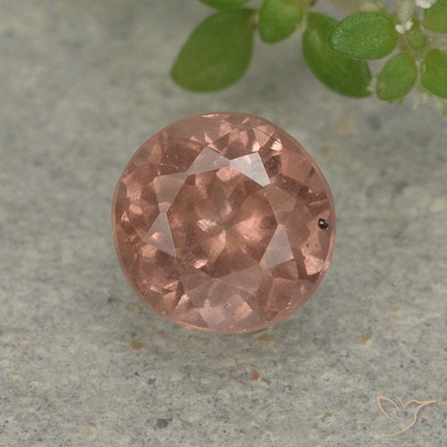 0.73ct Natural Rosado naranja granate malayo, Redondo, VS
