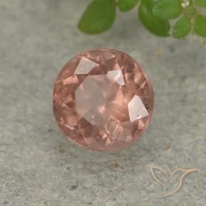 granate malayo Rosado naranja natural de 0.73 ct, Redondo, VS
