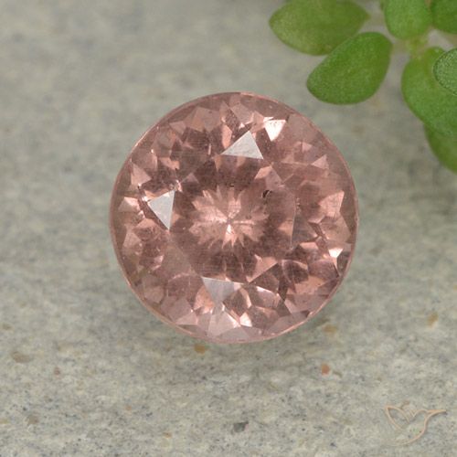 0.93ct Natural Rosado medio granate malayo, Redondo, VS