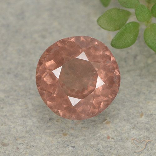 0.77ct Natural Rosado medio granate malayo, Redondo, VS