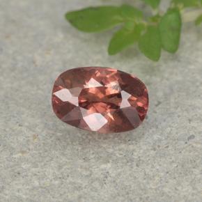 granate malayo Rojo ladrillo natural de 0.57 ct, Corte Cojín, VS