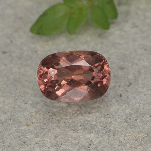 Granate malayo rosa natural de 0,86 ct, corte cojín, VS