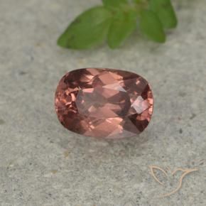 Granate malayo rosa natural de 0,86 ct, corte cojín, VS