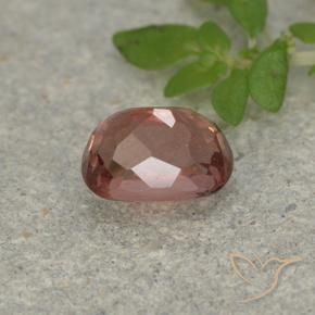 Granate malayo rosa natural de 0,86 ct, corte cojín, VS